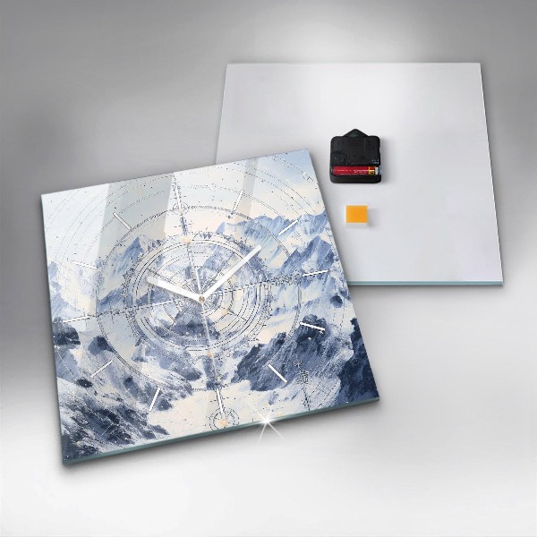 Horloge murale carrée Dessins bleus