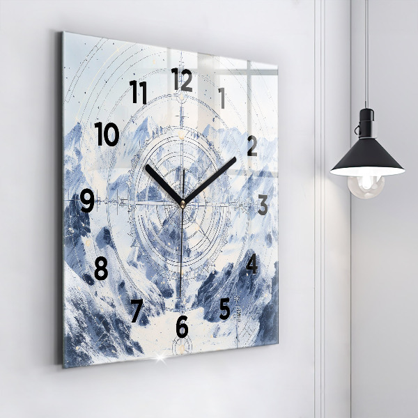 Horloge murale carrée Dessins bleus