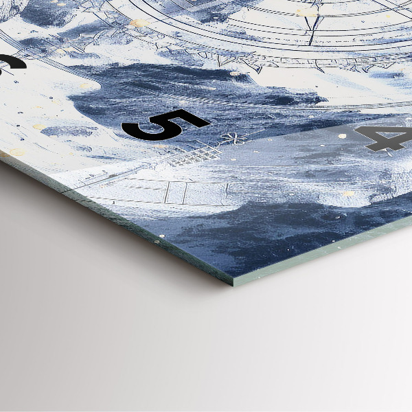 Horloge murale carrée Dessins bleus