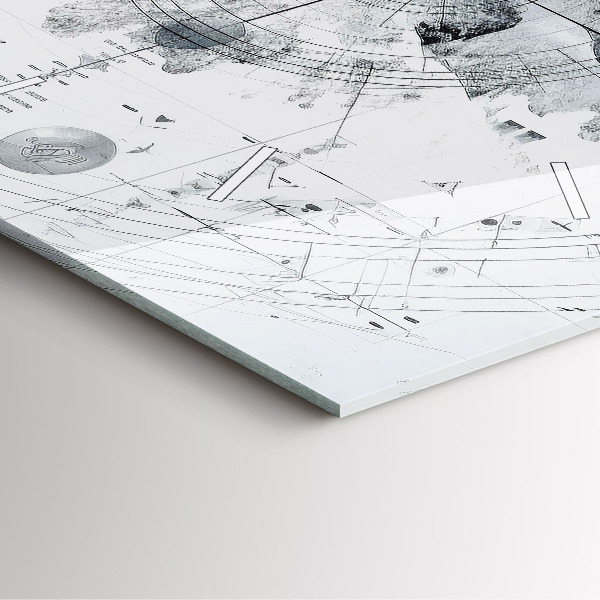 Horloge murale carrée Montagnes de dessins animés