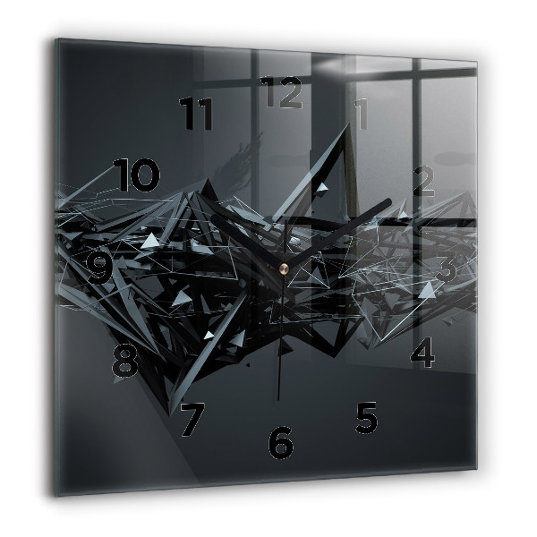 Horloge murale carrée Abstraction noire