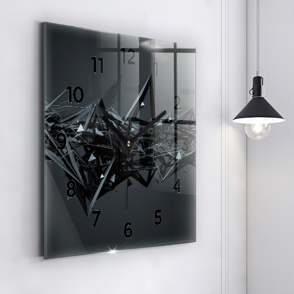 Horloge murale carrée Abstraction noire