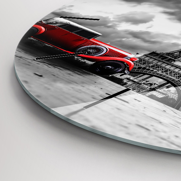 Pendule murale ronde Tour Effel Paris