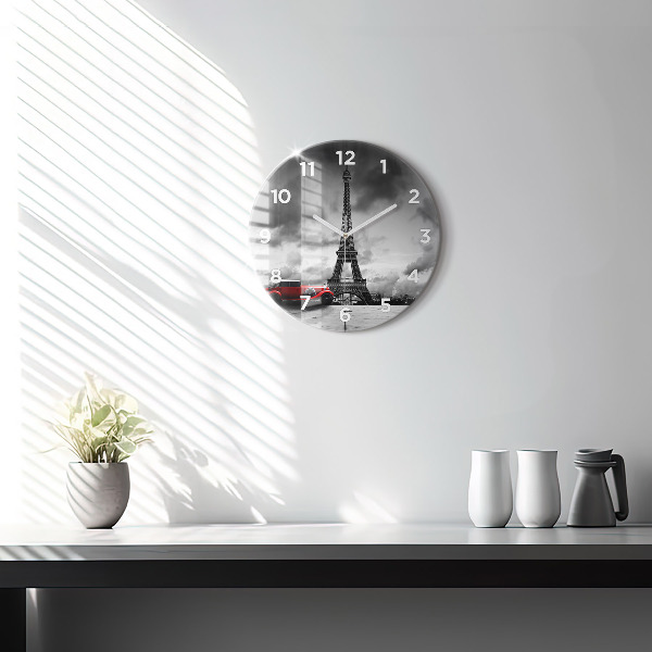 Pendule murale ronde Tour Effel Paris