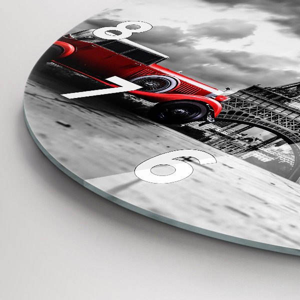 Pendule murale ronde Tour Effel Paris