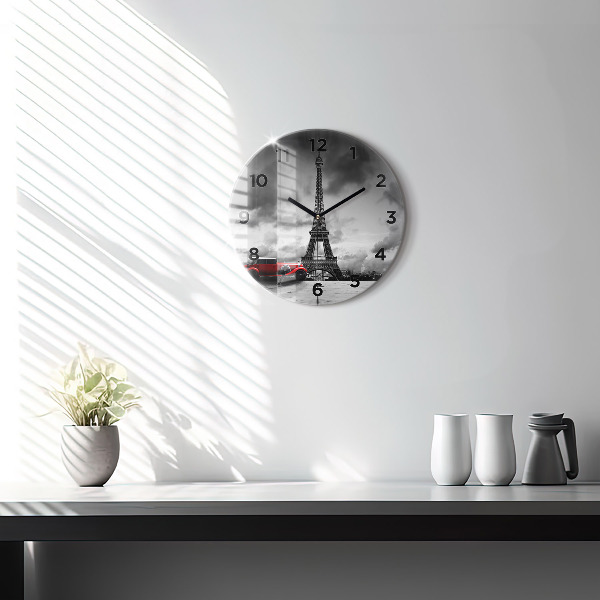 Pendule murale ronde Tour Effel Paris