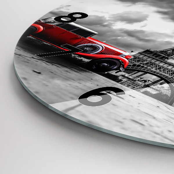 Pendule murale ronde Tour Effel Paris