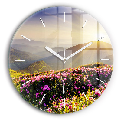 Horloge ronde Paysage de montagne