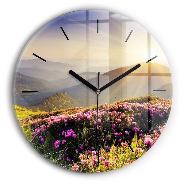 Horloge ronde Paysage de montagne
