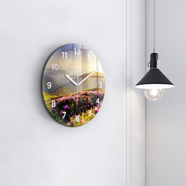 Horloge ronde Paysage de montagne