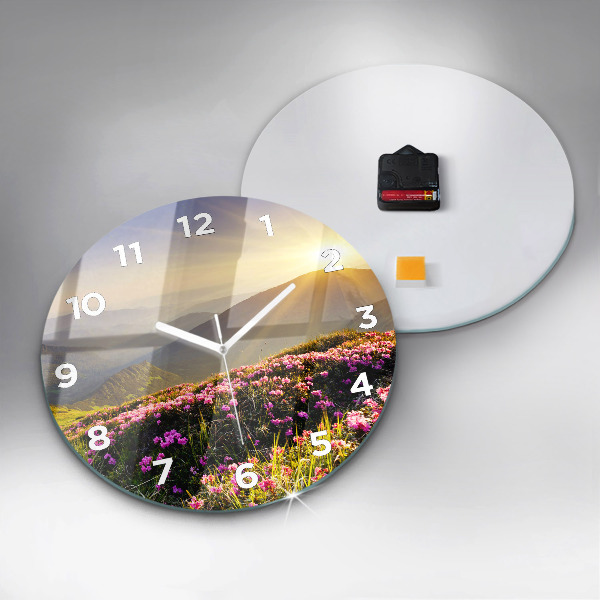 Horloge ronde Paysage de montagne