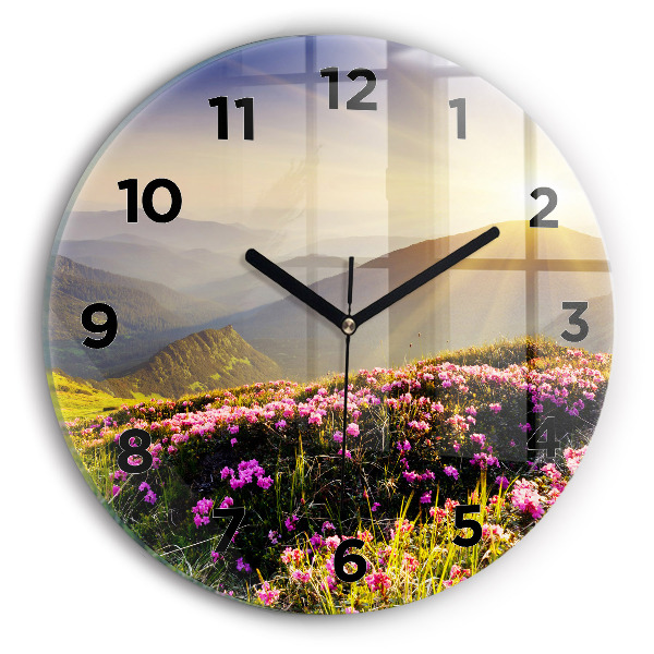 Horloge ronde Paysage de montagne