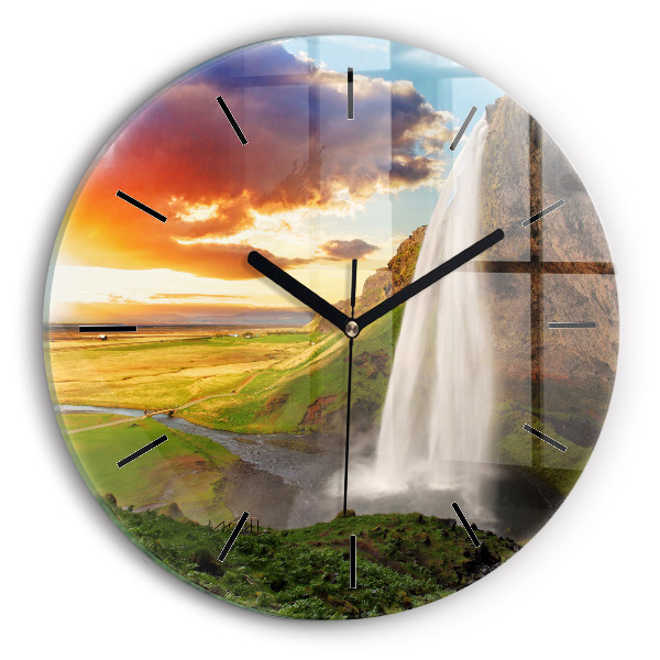 Horloge ronde Cascade en Islande