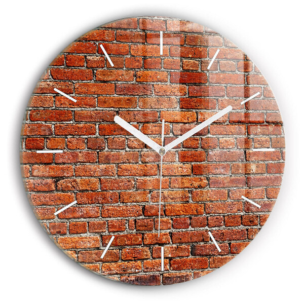 Horloge ronde Vieux mur de briques