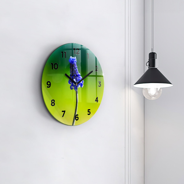 Horloge ronde Fleurs bleues