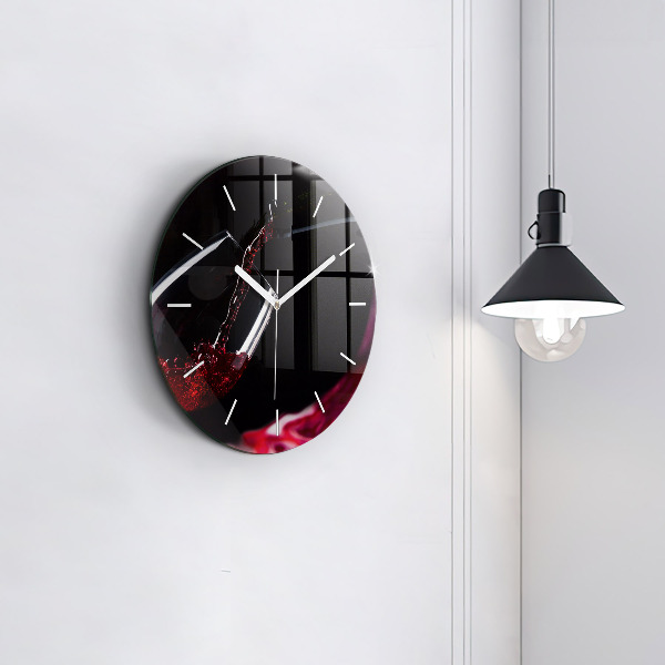 Horloge ronde Vin rouge