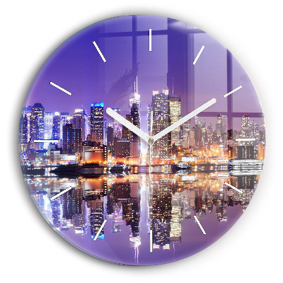 Horloge ronde New York la nuit