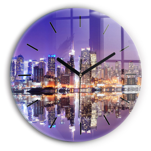 Horloge ronde New York la nuit