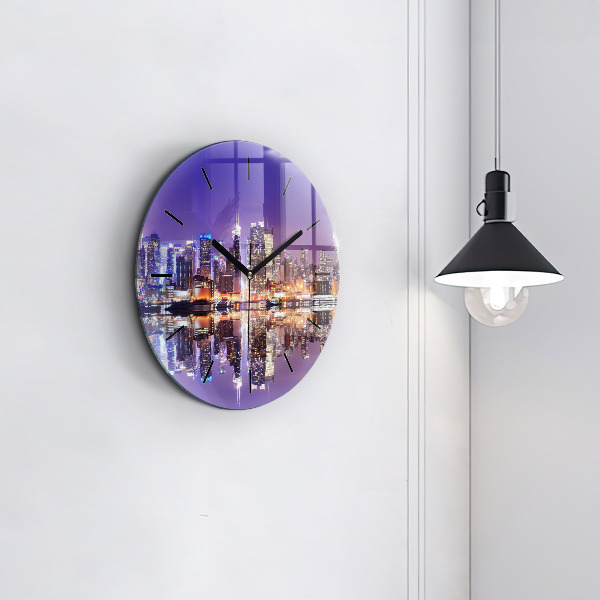 Horloge ronde New York la nuit