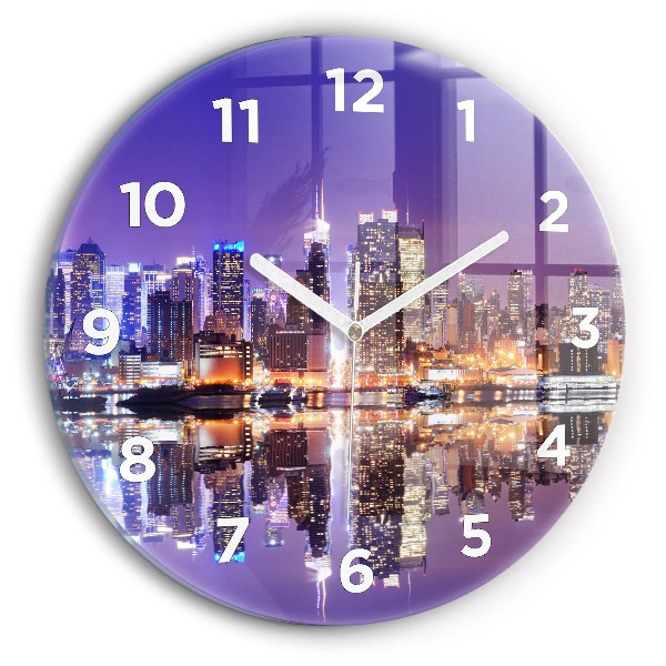 Horloge ronde New York la nuit