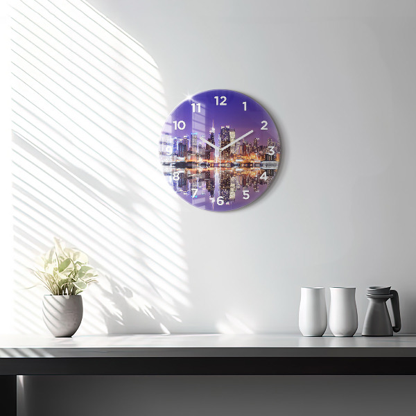 Horloge ronde New York la nuit
