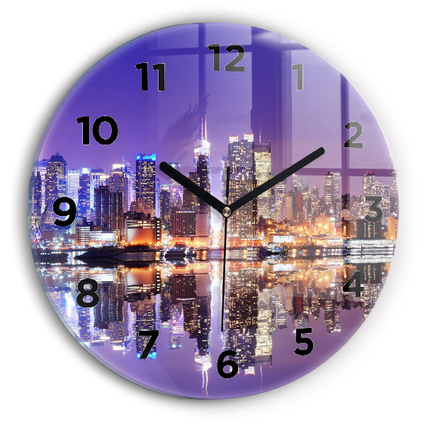 Horloge ronde New York la nuit