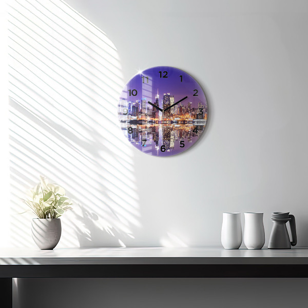 Horloge ronde New York la nuit