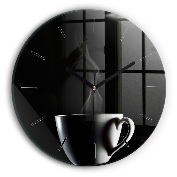 Horloge ronde Une tasse de café