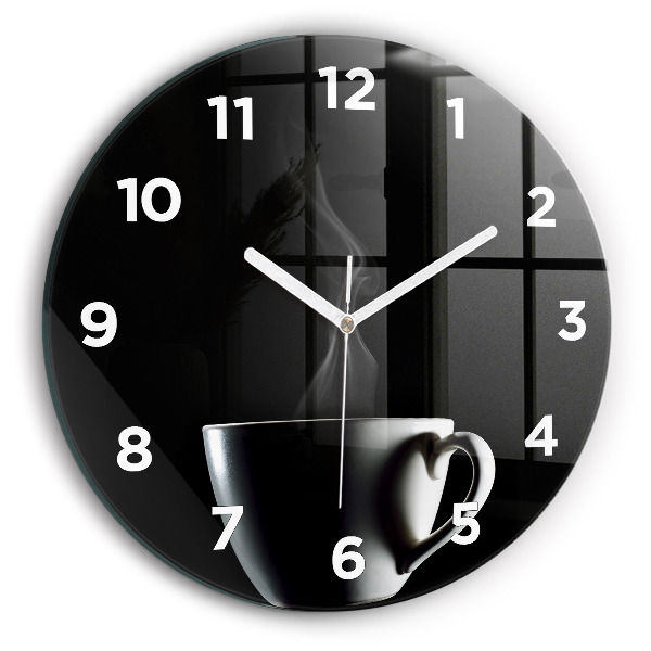 Horloge ronde Une tasse de café