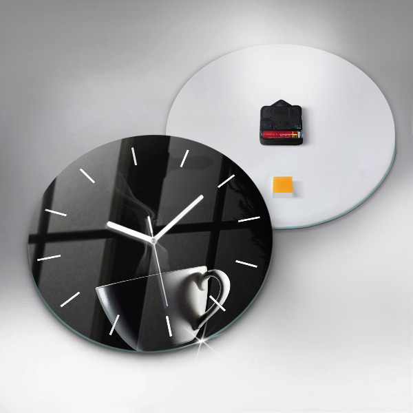 Horloge ronde Une tasse de café