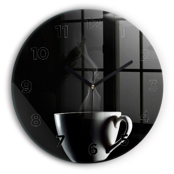 Horloge ronde Une tasse de café