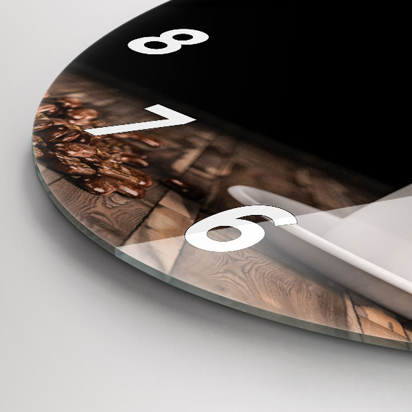 Horloge ronde Une tasse de café chaud