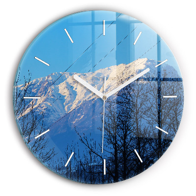 Horloge ronde Vue sur la montagne