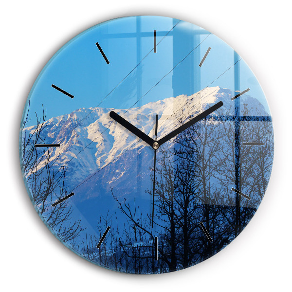 Horloge ronde Vue sur la montagne