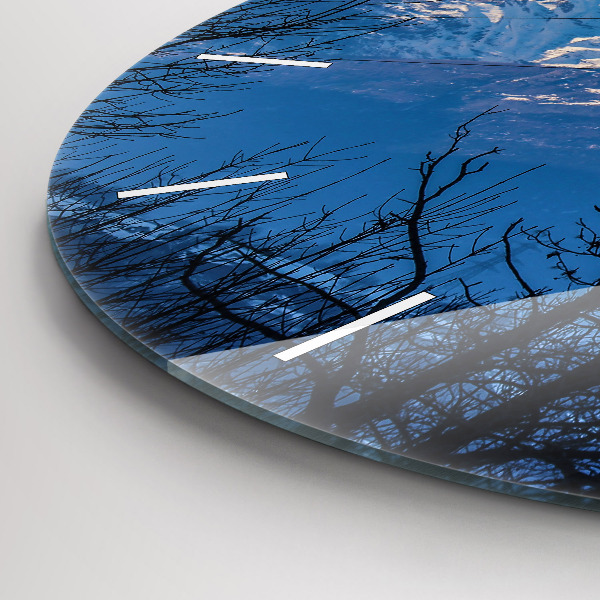 Horloge ronde Vue sur la montagne