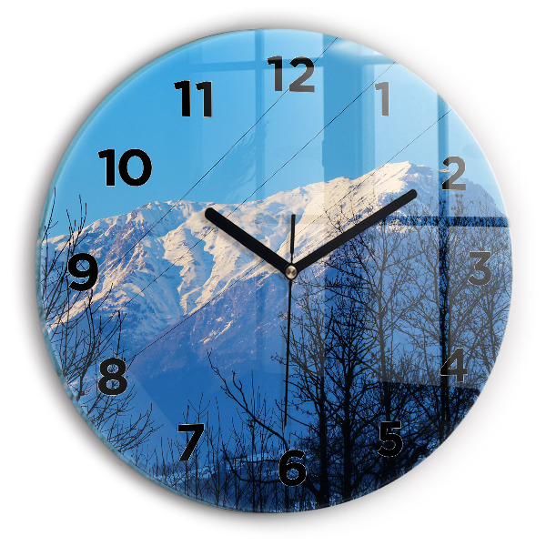 Horloge ronde Vue sur la montagne
