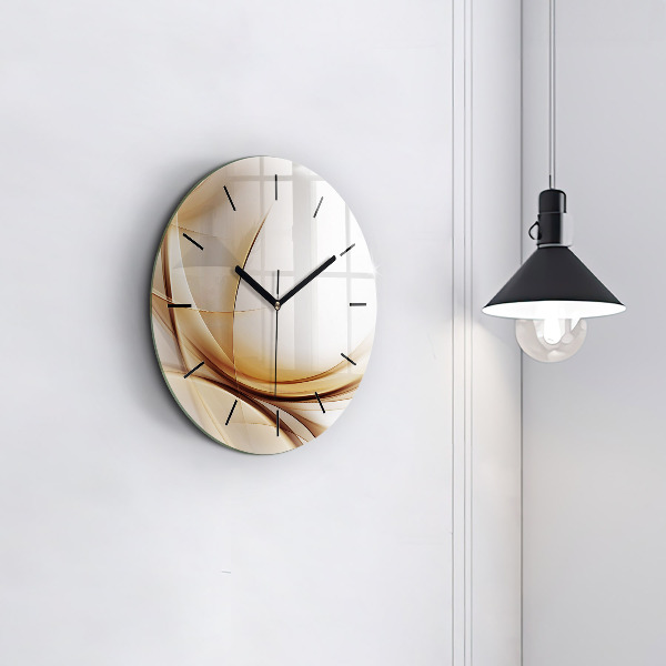 Horloge ronde Abstraction dorée