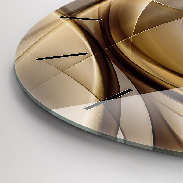 Horloge ronde Abstraction dorée