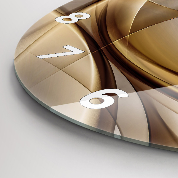Horloge ronde Abstraction dorée