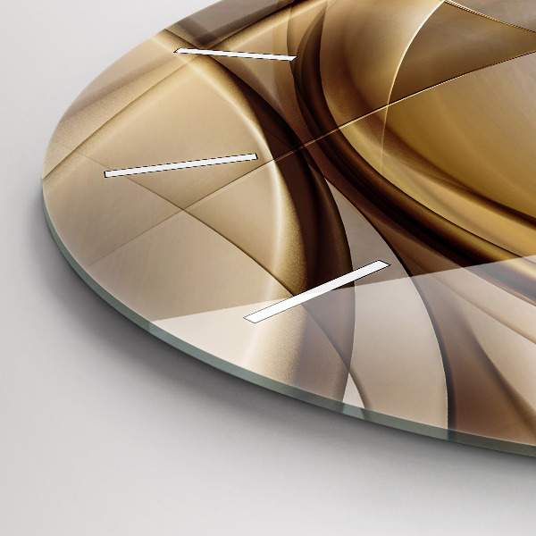 Horloge ronde Abstraction dorée