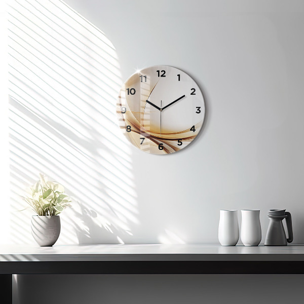 Horloge ronde Abstraction dorée