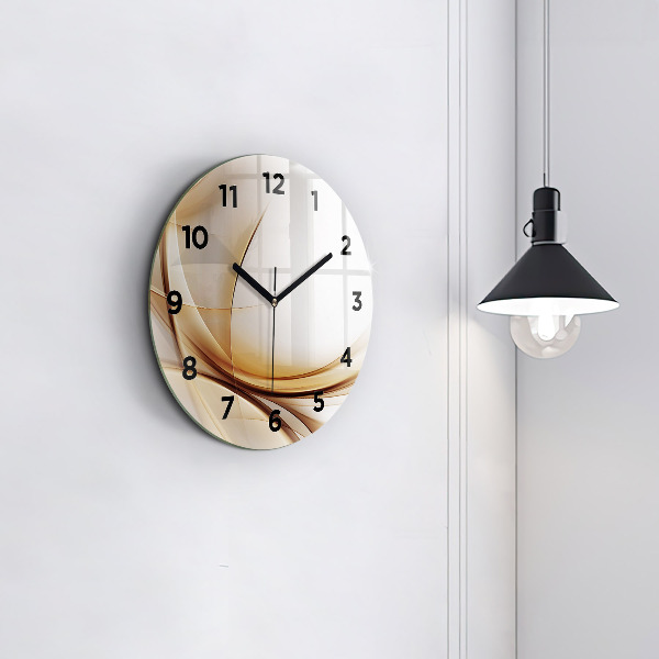 Horloge ronde Abstraction dorée