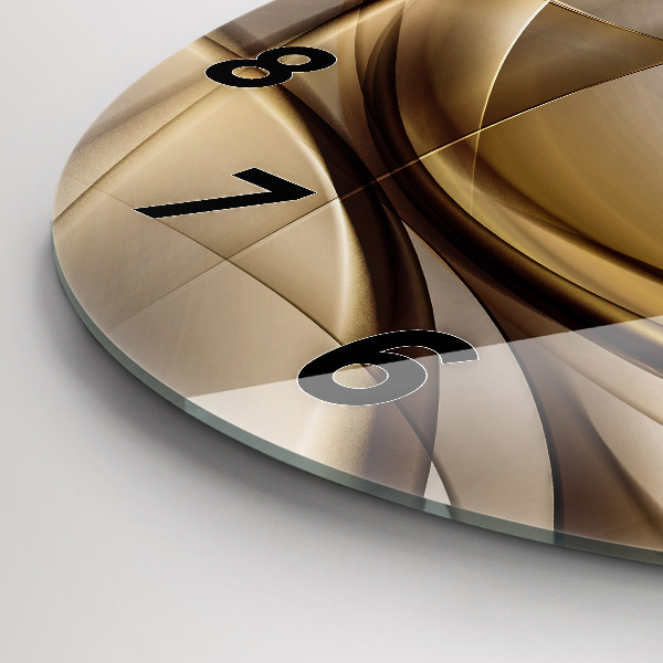 Horloge ronde Abstraction dorée