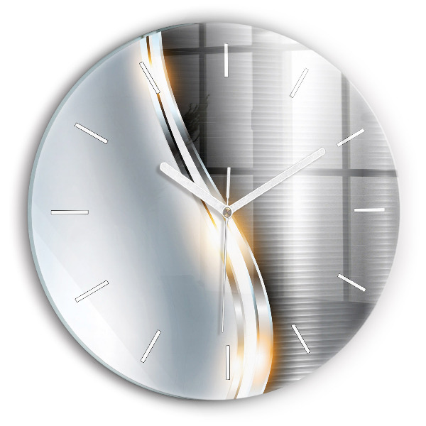 Horloge ronde Abstraction métallique