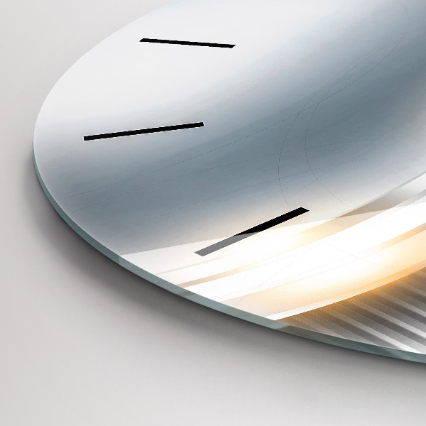 Horloge ronde Abstraction métallique