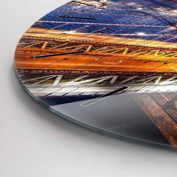 Pendule murale ronde New York et le coucher du soleil