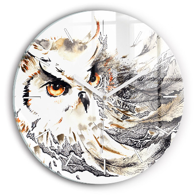 Horloge ronde Hibou symbole de sagesse
