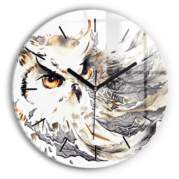Horloge ronde Hibou symbole de sagesse