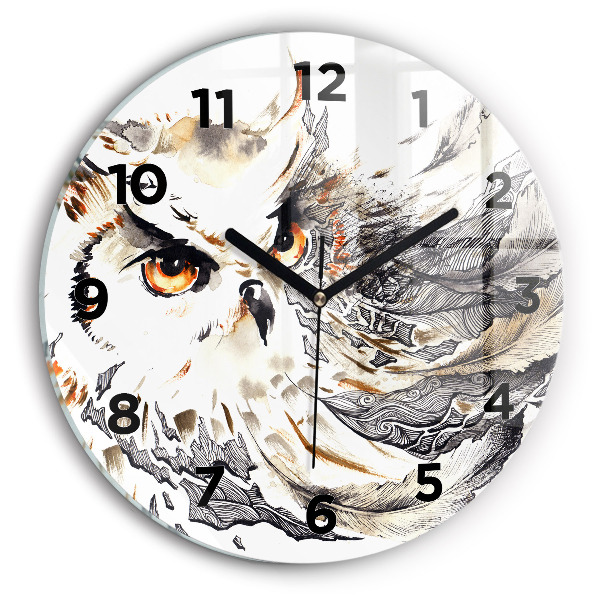 Horloge ronde Hibou symbole de sagesse