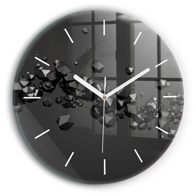 Horloge ronde Abstraction noire